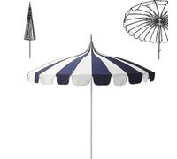 IMUNKT Grande Ombrello Pagoda Parasole Da Giardino Esterno Ø 230cm Ombrellone Da Spiaggia Protezione UV Antivento Per Balcone, Piscina, Terrazza(Navy white)