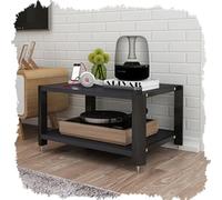 IMUNKT Nero Mobile Stereo Hi Fi Rack Audio AV Media Stand 2/3/4 Livelli Scaffale AV Mobile TV Mobile per Amplificatore Hi-Fi Mobile per Altoparlanti Dispositivi di Streaming(Black,2 Tier)