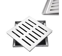 IMUNKT Quadrato Copertura Di Scarico, Griglia Di Drenaggio Acciaio Inox 304, 150x150x20mm, Scarico A Pavimento Per Esterni, Giardino, Doccia, Prato(30x30cm/11.8x11.8in)