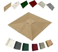 IMUNKT Quadrato Telo Di Ricambio Per Ombrellone A Sbalzo 2.5x2.5 3x3 4x3m Baldacchino Per Ombrellone Da Patio 8 Stecche Copertura Di Ricambio Protettivo UV(Khaki,2.5x2.5m (8.2x8.2ft))
