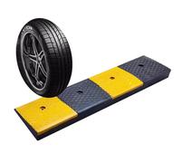 IMUNKT Rampe di Soglia Alto 1-8 Cm, Rampe di Marciapiede Portatili, Rampa per Disabili, Rampe di Ingresso in Gomma, per Sedia A Rotelle, Scooter, Moto, Cane(Black+Yellow,100x8x2cm)