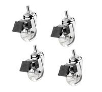 IMUNKT Ruote Trasparent per Mobili con Filettato M8 M10 Rotelle Girevoli 35/50mm Piccole Rotelle con Freno per Tavolino, Carrello(4with Brake,1.5in-M8)