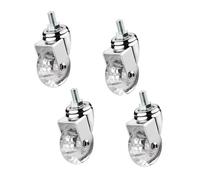 IMUNKT Ruote Trasparent per Mobili con Filettato M8 M10 Rotelle Girevoli 35/50mm Piccole Rotelle con Freno per Tavolino, Carrello(4swivel,2in-M8)