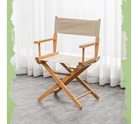 IMUNKT Sedia Da Regista Nera, Sgabello Pieghevole In Legno, Sedia Da Trucco 75cm, Sgabello Da Giardino Esterno Con Seduta In Tessuto(Khaki,44cm/17in)