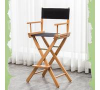 IMUNKT Sedia Da Regista Nera, Sgabello Pieghevole In Legno, Sedia Da Trucco 75cm, Sgabello Da Giardino Esterno Con Seduta In Tessuto(Black,75cm/30in)