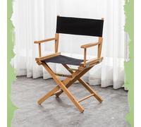 IMUNKT Sedia Da Regista Nera, Sgabello Pieghevole In Legno, Sedia Da Trucco 75cm, Sgabello Da Giardino Esterno Con Seduta In Tessuto(Black,44cm/17in)