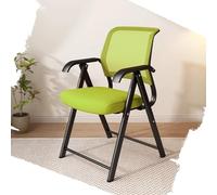 IMUNKT Sedia Da Ufficio Sedia Pieghevole Con Braccioli, 45cm Sedia Da Conferenza Ergonomiche, Struttura Metallica, Sedie Riunioni Con Seduta Imbottita, Nera(Green)
