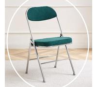 IMUNKT Sedia Pieghevole Imbottita In Velluto Coste, Sgabello Da Bar Struttura Metallica, Sedia Da Pranzo, Sedia Pieghevole Per Casa, Balcone, Cucina, Campeggio(Green,Silver Frame)