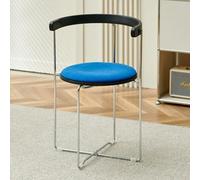 IMUNKT Sedia Pieghevole In Legno E Metallo, Sedia Da Giardino Rotonda Pieghevole, Sgabello Da Cucina Con Cuscino Spesso, Sgabello Portatile Per Sala Da Pranzo, Festa(Blue B)