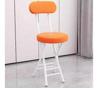 IMUNKT Sedia Pieghevole in Pelle PU, Sgabello da Bar con Schienale E Seduta Imbottiti, Sgabello da Cucina Pieghevole Altezza 45 Cm, Sedie da Pranzo Semplici, Sgabello da Bistrot(Orange)