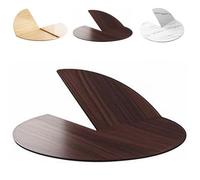 IMUNKT Solo Piano Pieghevole Rotondo In Legno, Senza Gambe, Prolunga Da Tavolo Pieghevole In 4 Punt, 120 130 140 160 180 200cm, Piano Tavolo Di Ricambio(Black walnut,160cm/63in)