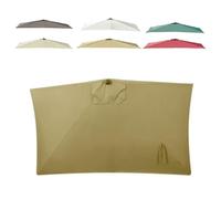 IMUNKT Telo Di Ricambio Per Ombrellone Semi-rettangolare 200x100cm 250x130cm Copertura Di Ricambio Per Ombrellone Da Esterno, Anti-UV Baldacchino(Khaki,2x1m/6.5x3.3ft)