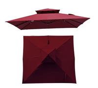 IMUNKT Tessuto di Ricambio per Ombrellone Quadrato 300x300cm, Copertura di Ricambio per Ombrellone, Tettuccio per Ombrellone Offset/Ombrello da Giardino/Ombrello da Mercato(Burgundy)