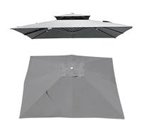 IMUNKT Tessuto di Ricambio per Ombrellone Quadrato 300x300cm, Copertura di Ricambio per Ombrellone, Tettuccio per Ombrellone Offset/Ombrello da Giardino/Ombrello da Mercato(Light Grey)