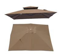 IMUNKT Tessuto di Ricambio per Ombrellone Quadrato 300x300cm, Copertura di Ricambio per Ombrellone, Tettuccio per Ombrellone Offset/Ombrello da Giardino/Ombrello da Mercato(Khaki)