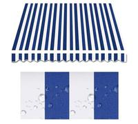 IMUNKT Tessuto di Ricambio per Tenda da Sole per Balcone, Telo per Retrattile Manuale, 4x3 5x3m, Tessuto Protezione Solare, Rosso Bianco(Blue,10x6.5ft/3x2m)