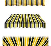 IMUNKT Tessuto di Ricambio per Tenda da Sole Retrattile Manuale 200 250 300 400 500cm, Telo di Ricambio, Motivo A Righe, Tettoia per Patio (Senza Telaio)(Stripe 1,10x6.5ft/3x2m)