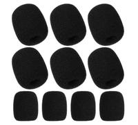 IMUSINICE 10 Pezzi Set 10 Copri Microfono in Spugna Nera per Microfoni a Clip e Headset, Accessori per Microfono per Interviste e Performance Live