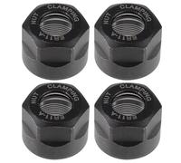 IMUSINICE 4 Pezzi Dado di Serraggio Er11-a in Metallo Cromato Nero Fori di Bilanciamento, Resistente e Durevole per Mandrini e Portautensili Cnc