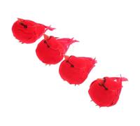 IMUSINICE 4pezzi Uccellini Finti con Piume Rosse Decorazioni Artificiali Lifelike per Giardino Tavolo e Alberi Ornamenti Leggeri e Resistenti per Addobbi Natalizi e Paesaggi Esterni