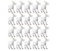 IMUSINICE 50 Pezzi Figura di Pecora in Pvc Bianco con Texture Realistica della Pelliccia Decorazione Educativa e Superficie Liscia, Facile da Pulire da Fattoria per Terrarium e Scrivania