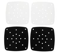 IMUSINICE Bianco 4 Tappetini Resistenti al Calore Set Alta Antiaderenti e Riutilizzabili per Friggitrice e Vaporiera