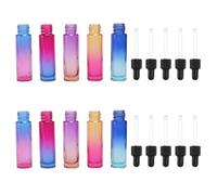 IMUSINICE Bottiglie Contagocce Design a Gradiente da 10ml 10 Pezzi in Vetro Portatili di Perdita per Oli e Cosmetici