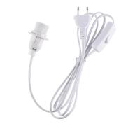 IMUSINICE Cavo Lampada Interruttore On/off 1,8 M Bianco Portalampada E14 e Spina Eu in Pvc per Decorazioni da Interno ed Esterno