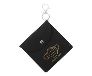 IMUSINICE Custodia Porta Maschera in Pelle Pu Nera Clip Portatile, per Mascherine e Riutilizzabili, Organizer Leggero per Viaggi, Lavoro e Attività All'aperto