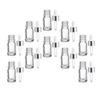 IMUSINICE Flaconi Contagocci Ricaricabili 10 Flaconi Contagocce Ricaricabili da 5ml in Vetro e Plastica di Colore Chiaro, Bottiglie Portatili per Oli Essenziali per e Viaggi
