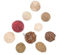 IMUSINICE Palle Intrecciate in Plastica Rustiche 10 Pezzi Decorazioni da Tavolo Sicure Non Deformabili per caffè e Centri Commerciali Stile Fresco