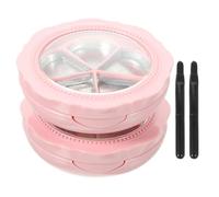 IMUSINICE Scatola per Trucchi Ricaricabile in Plastica Rosa con 5 Scomparti, Portatile per Blush ed Eyebrow Powder, per Uso DIY e Makeup, Set da 2 Pezzi Colore Casuale