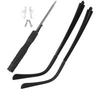 IMUSINICE Set 1 Paio Aste di Ricambio per Occhiali in Acciaio Nero Lucido, Stanghette Sostitutive Compatibili per Occhiali da Sole da Vista, Supporto Resistente per Montature, Facile