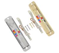 IMUSINICE Set da 2 Mezuzah Ebraiche per Porta in Lega di Zinco Argento con Rotolo, Ornamenti per Ingresso con Due Fori, Decorazione Mistica per Casa e Spazio Sacro
