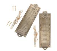 IMUSINICE Targa Mezuzah in Lega Oro 2 Pezzi per Porta D'ingresso Resistente agli Agenti Atmosferici e Decorazione Religiosa per Celebrazioni Festive