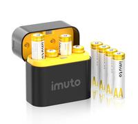 imuto AA Batterie Ricaricabili Lithium 8 Pack con Caricabatterie, 3600 mWh ad alta capacità 3 Ampere potenza di picco al 100%, batterie al litio ad alte prestazioni a tensione non costante doppia A