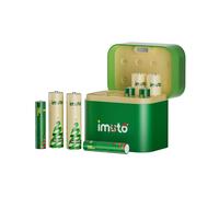 imuto Batterie ricaricabili AA×4 e AAA×4 al litio con caricabatterie ibrido, 1,5