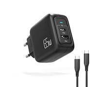 imuto Caricabatterie USB C 65W GaN Tech, Alimentatore TIPO C Caricatore Presa 2 Porte, Caricatore USB da Muro Compatibile con MacBook Pro/Air, iPhone 12/Pro/Mini, iPad Pro, Galaxy S20, Pixel (nero)