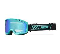IMX RACING Endurance Occhiali da Moto | Spugna a Triplo Strato | DualLens Rivestimento Antigraffio AntiFog | Banda Larga 40 mm con Stampa in Silicone | Due Lenti Incluse