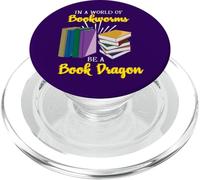 In A World Of Bookworms Diventa un libro/Drago Divertente amante dei libri PopSockets PopGrip per MagSafe