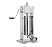 In acciaio inox 7L Insaccatrice for salsicce Stuffer Salami Maker Riempitrice for carne verticale Macchina manuale 5 ugelli di riempimento Tubo,Risparmia Tempo