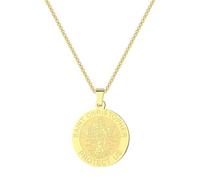 In acciaio inox a forma di O Santo Scapola Circolare Medaglia Religiosa Pendente Collana Gioielli