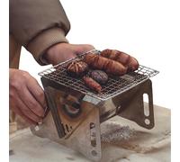 - In acciaio inox portatile da campeggio, gambe pieghevoli | Grande barbecue all'aperto, pieghevole BBQ Net per tailgating, campeggio, cucina all'aperto