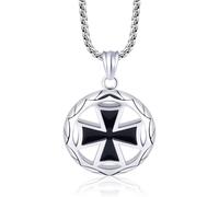 In Acciaio Inox Templare Croce Medaglia Pendente Collana Personalità Uomo Punk Hip Hop Trend Gioielli