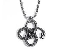 In Acciaio Inox Vintage Auto-divoratore Ouroboros Ciondolo Celtico Nodo Serpente Animale Collana Donne Uomini Hip Hop Gioielli