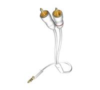 In-akustik - Cavo audio MP3, connettore jack 3,5 su presa 2 RCA, 5 m, colore: Bianco