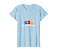 in allineamento: Forme vibranti Armonia Moderna Maglietta, Donna, Celeste, XS