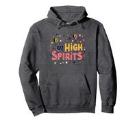 in Alto Spirito: gioiosa Celebrazione della Mongolfiera Felpa con Cappuccio, Unisex per Adulti, Grigio Scuro, S
