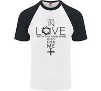 In Amore Con La Croce Christian Cristo Maglietta Baseball S/S Per Uomo