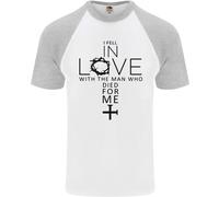 In Amore Con La Croce Christian Cristo Maglietta Baseball S/S Per Uomo